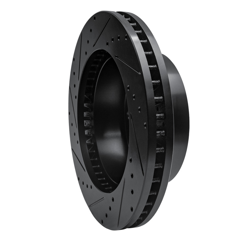 Ford F-250 Super Duty Brake Rotor (1) - Front Right - R1 Concepts - Drilled & Slotted - Black - `05-`12